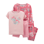 Carter's Girls 4-pc Pajama set, Pink / Floral